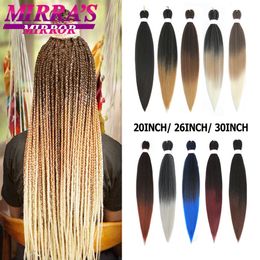 Pre Stretched Braiding Hair Ombre Jumbo Braids Hair YAKI Straight Synthetic Braid 1/3/6/8/10 Pcs Bulk Mirras Mirror 240424