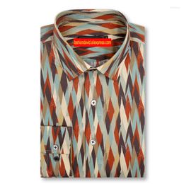 Men's Casual Shirts Custom Tailor Made Bespoke Business Formal Wedding Ware Blouse Floral Cotton Dress Designer Argyle Print