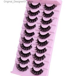 False Eyelashes 10 pairs of eyelashes DD curly Russian eyelashes 3D mink fur eyelashes reusable fluffy Russian striped eyelash extensions Q240425