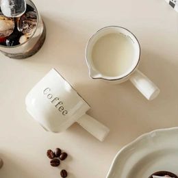 Tumblers 3oz/90ml Ceramic Measuring Cups Mini Milk Transfer Cup Espresso Coffee Mug With Scale Kitchen Tools H240425