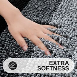 Bath Mats Olanly Chenille Bathroom Rugs Non-Slip Bath Mat Soft Shaggy Bath Rugs Super Absorbent Thick Machine Washable Bath Mats Bathroom