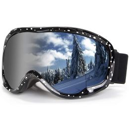 Eyewear Spherical Ski Goggles for Winter Outdoor Sports Men Women Snow Eyewear with Double Lens UV Protection Antifog Snowboard Glasses