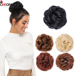 Chignon Chignon Chignon Synthetic Bun Hair Piece Rubber Band Hair Bun Scrunchies Wavy Curly Chignon Ponytail Hair Thick Updo Hairpieces