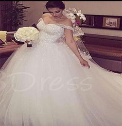 Elegant Vintage Sleeveless Wedding Gowns VNeck ALine Long Tulle Beaded Wedding Garment Floor Length White Lace Up Bridal Dresses4363150