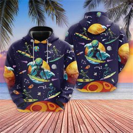 Men's Hoodies Sweatshirts Harajuku Fashion Alien Graphic Sweatshirts Trippy Mushroom Y2k Hoodies For Men Clothes Cartoon Boy Pullovers Hip Hop UFO Hoody 240424