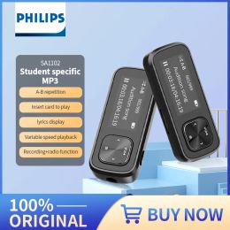 Recorder PHILIPS Original Mini Digital Sport Music MP3 Player FM Voice recorder upport 128GB Micro SD TF Card