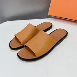 Fashion Versatile Women's Flat Slippers Summer New Genuine Leather Material Round Head Lazy Slippers Full Of Details Lightweight Comfortable Lovers Home Shoes