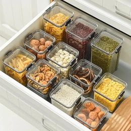 Storage Bottles Kitchen Multigrain Snack Sealed Box Dried Fruit Goods Jar Drawer Container Moisture Proof Plastic