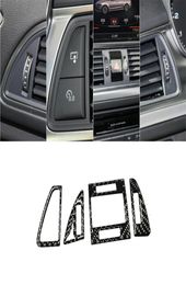 Console Air Outlet Decoration Sequins Cover Trim Carbon Fibre For A6 C7 A7 2012-2018 LHD Car Styling Interior Accessories2217590