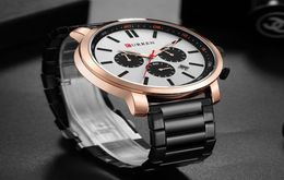 Mens Watches Luxury Brand Steel Wrist Watch Analogue Quartz Watches Men Horloge CURREN Men039s Fashion Sport Chronograph Clock Re2202605