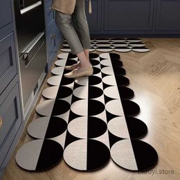 Carpets Art Lattice Floor Mat Kitchen Absorbent Oil-absorbing Rugs Comfortable Refreshing Dry Mats Easy-to-care Non-slip Floor Rug Tapis