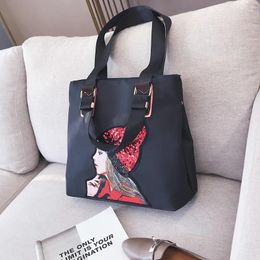 Shoulder Bags Nylon Purses And Handbags For Women 2024 Designer Luxury Girls Female Shopper Cartoon Sequins Large Capacity Travel Wallets