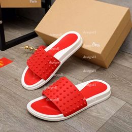 Red Bottoms MEN Slippers Man Classic Spike Flat Spikes Slide Sandal Thick Rubber Sole Slipper Studs Slides Platform Mules Summer Casual Fashion Shoes 49