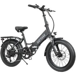 Bicycle Gotrax R2/F2 20" Folding Electric Bike with 55 Miles (Pedalassist1) by 48V Battery, 20Mph Power by 500W, LCD Display