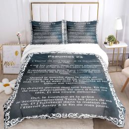 sets Christian Bible Psalm 23 Bedding Set Duvet Cover Pillowcase Comforter Bedding Set Twin Full Queen King Size Bedding Sets