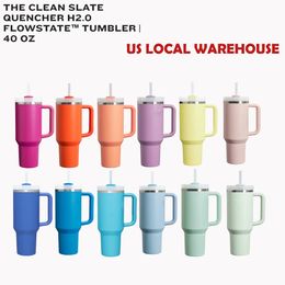 THE QUENCHER H2.0 40OZ Mugs Black Chroma Tumblers Insulated CLEAN SLATE Car Cups Stainless Steel Coffee Termos Tumbler Winter Pink Target Red Cosmo Neon White