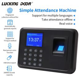 Clocks Fingerprint Attendance System Biometric Clock in Machine Employee Keypad Electric Time Clock Recorder USB Data Management Device