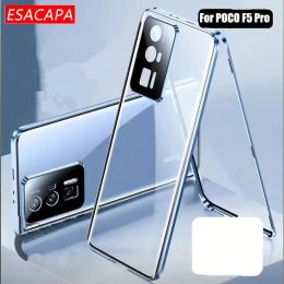 Cases For POCO F5 Pro 5G Case Tempered Glass Hard Cover For For Xiaomi POCO F5 F5Pro Magnetic Metal Frame Lens Protection Phone Case