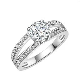 Cluster Rings Daisini 2024 Diamond Test Passed VVS1 Durable 1 CT Lab Grown Moissanite 925 Sterling Silver Wedding Ring Women Jewellery