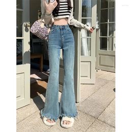 Women's Jeans 2024 Women Casual Cotton High Waist Slim Korean Design Long Pants Elastic Street Wear Fashion Quality