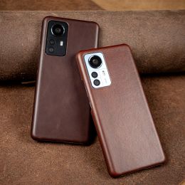 Cases Hand Made Oil Wax Leather Phone Case For Xiaomi Redmi Note 12 11 10 Series Cover Pattern Genuine Mi 12Pro Plus 11Pro 10Pro 10