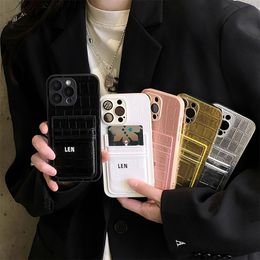 Designer IPhone Phone Cases 15 14 Pro Max Crocodile Print Card Wallet Purse 15pro 14pro 13pro 12pro 13 12 11 X XS Luxury Leather Case 5 Colors Phones Shell