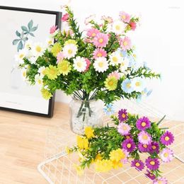 Decorative Flowers 35cm Artificial Flower Silk Pastoral Small Daisy Table Fresh Garden Decoration Wedding DIY Party Outdoor