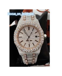 41mm Famous Brand High Luxury Designer Watch Hiphop Bling Icedout Watch Stainless Steel Moissanite Diamond Watches For Men Women