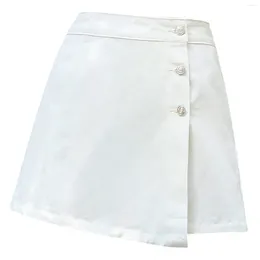 Skirts Denim Skirt Shorts Women Y2k Casual Summer High Waist Asymmetrical A-Line Female Streetwear Jean Mini