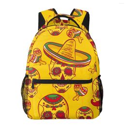 Backpack 2024 Women Shoulder Bag Skull And Sombrero Day Of The Dead Fashion School For Teenage Girl Backpacks Travel