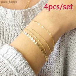 Beaded Delysia King 4pcs/set Women Fashion Bracelet Tube Chain Disc Lace Bracelets