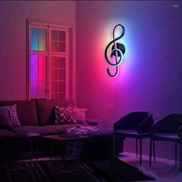 Wall Lamp Simple LED Musical Note Shaped Bedside Modern Spiral Night Light Decor