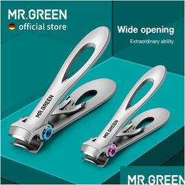 Nail Clippers Mr.Green Stainless Steel Two Sizes Are Available Manicure Fingernail Cutter Thick Hard Toenail Scissors Tools Drop Deliv Otlex