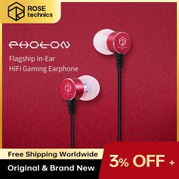 Headphones Rose Technics Photon Wired Headphone HiFi Earphone Gaming Earbuds InEar High Quality Suitable For Phone And Computer