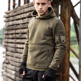 Clothings FREE SOLDIER Tactical Outdoor Fleece Hiking Jacket Autumn Windproof Thick Warm Jacket Soft Camping Hoodie Coat