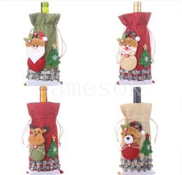 Christmas Wine Bottle Cover Merry Christmas Decor Holiday Santa Claus Champagne Bottle Cover Christmas Decorations For Home de7409055239