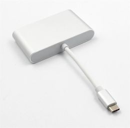 TypeC to TypeC 3 x USB Hub Adapter Cable 4 in 1 12inch Hub Rechargable Conversion Converter GoldSilver266p9457890