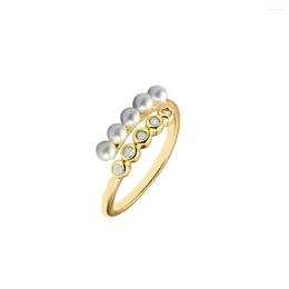 Cluster Rings Treated Freshwater Cultured Pearls & Stones Open 925 Sterling-Silver-Jewelry