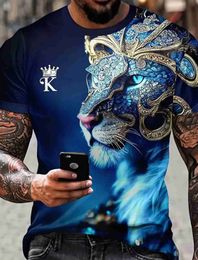 Men's T-Shirts 2024 Summer T shirt For Men Lion Graphics 3D Print Fashion Short Sleeve O-neck T-shirt Mens Clothing Casual t-shirts StreetwearL2404