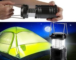 LED camping lamp outdoor collapsible lantern emergency Flashlights Portable Black Collapsible For Hiking Camping Halloween Christm1348787