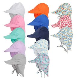 PBX5 Caps Hats SPF50+ Baby Sun Hat Summer Baby Cap for Boys Girls Travel Beach Kids Hat Infant Accessories Neck Protection Children Hats S/L d240425