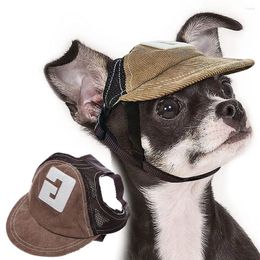Dog Apparel Hat Baseball Sun Trucker Caps Fashion Adjustable Drawstring Ear Holes Pet With UV Protection Fit Small Large Dogs