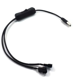 1 To 2 4Pin USB Cable 12V To 5V Computer Case Fan Power Supply Fan Adapter Cable with 501 on Off Switch