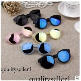 kids sunglasses boys glasses Brand Designer Children Round Kid Girls Sunglasses Anti-uv Reflective Mirror Candy Colour Fashion Sun Glasses Oc