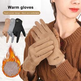 Cycling Gloves Winter For Touchscreen Suede Women Men With Touch Screen Windproof Running