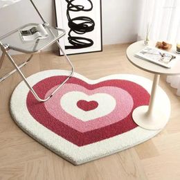 Carpets Heart Shaped Plush Rugs Anti Slip Floor Mat Soft Bath Carpet Rug For Bathroom Living Room Kitchen Bedroom Novelty Washable