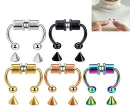 Body U Shaped Fake Nose Ring Magnetic Hip Hoop Septum Rock Stainless Steel Magnet Noses Piercing Punk Pierce Jewellery 09664201527