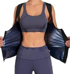 Women Sauna Shaper Vest Thermo Sweat Shapewear Tank Top Slimming Vest Waist Trainer Corset Gym Fitness Workout Zipper Shirt 2202163938016