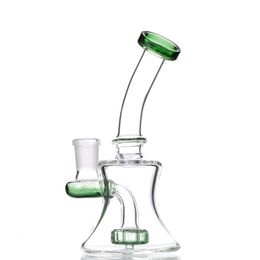 Glass Bongs Curved Hookahs Neck purple Pink Bubbler Dab Rig Beauty Inline Smoking Pipe in 14mm joint banger Pipes function exactly real Mobius