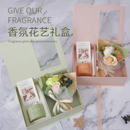 Decorative Flowers E2 Artificial Rose Soap Flower Gift Box Creative For Christmas Wedding Birthday Party Valentine's Day